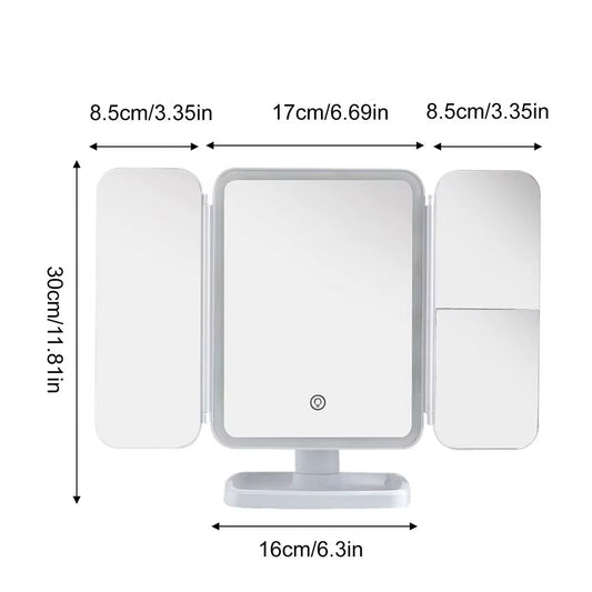 SmartGlow Trifold Vanity Mirror