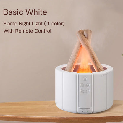 Simulated Flame Aroma Diffuser - Cool Mist & LED Essential Oil Lamp