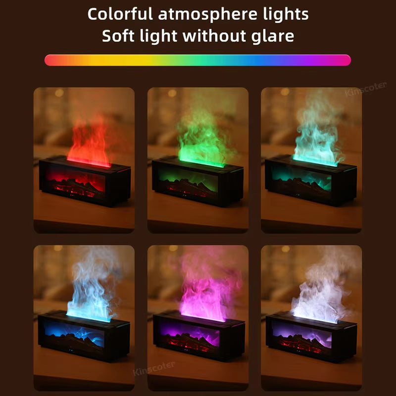 Colorful Flame Aroma Diffuser - 150ml Humidifier with Timer & Remote